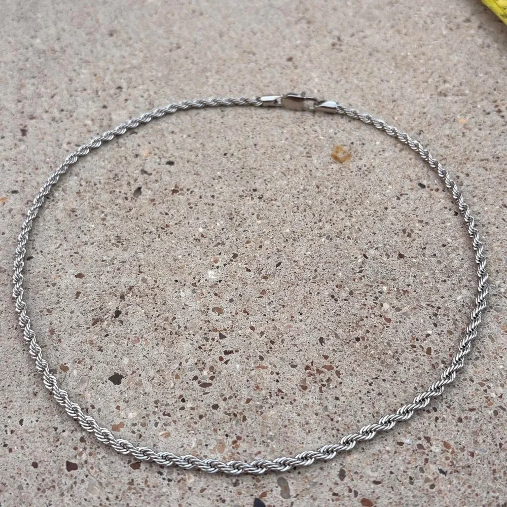 GLD Men's 316L Stainless Steel Twisted Rope Chain Necklace Y2K Streetwear